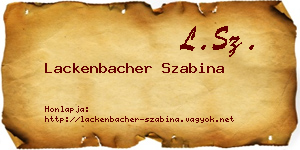 Lackenbacher Szabina névjegykártya